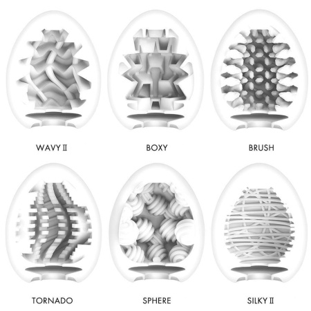 Pack de 6 Masturbateurs Tenga Egg avec différentes textures