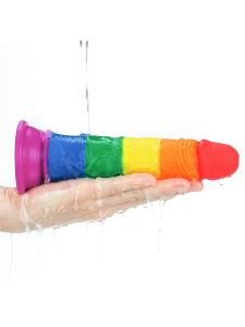 Rainbow-coloured dildo from LoveToy