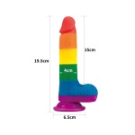 Gode Arc-en-Ciel LoveToy de 19.5 cm - Sextoy Unique et Coloré