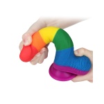 Gode Arc-en-Ciel LoveToy de 19.5 cm - Sextoy Unique et Coloré