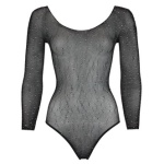 Woman wearing a Black Strass Fishnet Bodysuit by NO:XQSE