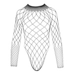 Image of the Sexy and Bold Black Fishnet Bodysuit by NO:XQSE