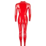 Catsuit in latex rosso brillante di LATE X, un completo erotico e provocante
