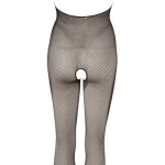 Woman wearing the Sexy Black Fishnet Jumpsuit by NO:XQSE