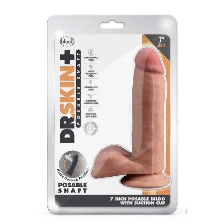 Image of the Dr. Skin Plus Posable 18 cm suction dildo by Blush