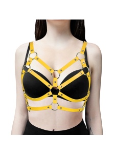 Image showing a Sexy Yellow Fetish Chest Harness
