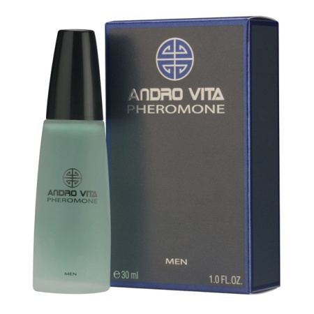 Man spraying ANDRO VITA Pheromone Perfume