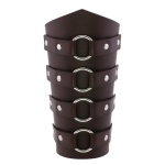Brown faux leather BDSM bracelet, sturdy and adjustable