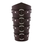 Brown faux leather BDSM bracelet, sturdy and adjustable