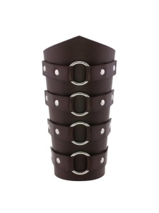 Bracelet BDSM en faux cuir brun, robuste et ajustable