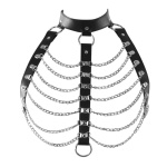 Woman wearing the BDSM Harness Bra with Chains