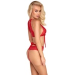 Immagine del set di lingerie in pizzo rosso Kissable Sexy