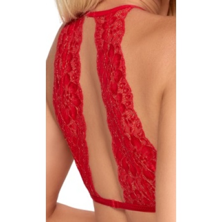 Immagine del set di lingerie in pizzo rosso Kissable Sexy