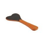 Image du Paddle BDSM Coquin en forme de cœur, noir et marron, de 26 cm