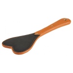 Image du Paddle BDSM Coquin en forme de cœur, noir et marron, de 26 cm