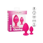 Image du set de plugs anaux Cheeky en silicone rose par CalExotics