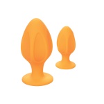 Set di plug anali sfacciati in silicone arancione di CalExotics