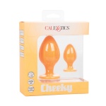 Orange Silicone Cheeky Anal Plug Set by CalExotics