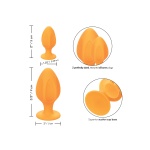 Orange Silicone Cheeky Anal Plug Set by CalExotics