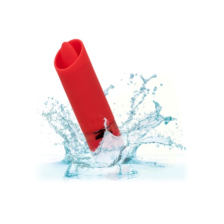 Kyst Flicker Mini Vibrating Clitoral Stimulator by CalExotics in red silicone
