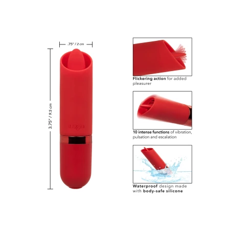 Kyst Flicker Mini stimolatore clitorideo vibrante di CalExotics in silicone rosso