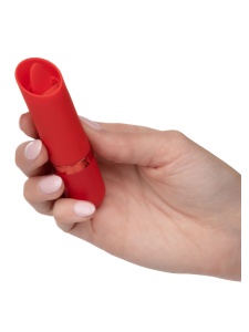 Mini Stimulateur Clitoridien Vibrant Kyst Flicker par CalExotics en silicone rouge
