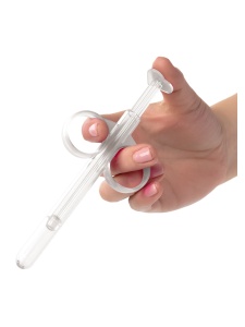 Reusable Lubricant Syringe Lube Tube by CalExotics in transparent ABS plastic