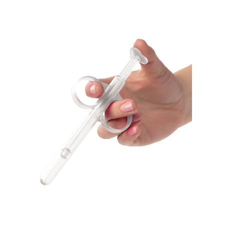 Reusable Lubricant Syringe Lube Tube by CalExotics in transparent ABS plastic