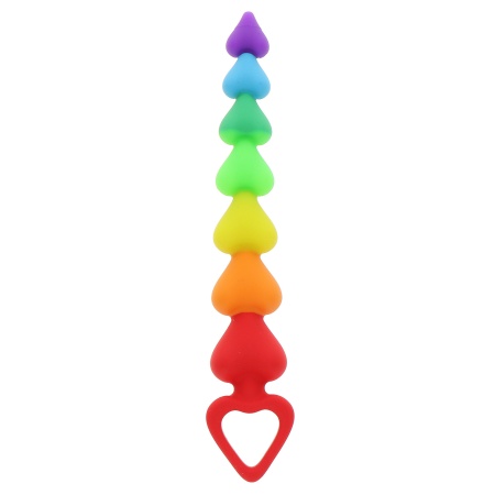Anal Rainbow Heart Rosenkranz von TOYJOY mit herzförmigen Perlen