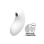 Vibratore Air Pulse Satisfyer - Vulva Lover 2 in silicone bianco