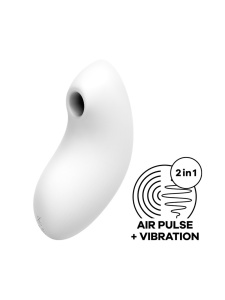 Vibromasseur Air Pulse Satisfyer - Vulva Lover 2 en silicone blanc