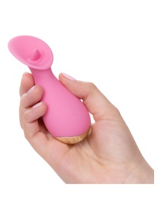 Image of Tickle Me Mini vibrator by CalExotics, pink silicone, water-resistant and rechargeable