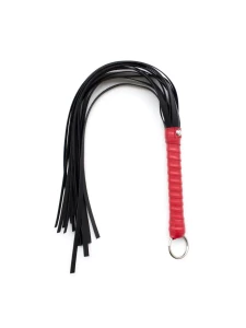 Martinet PVC Noir/Rouge de 63cm - Accessoire BDSM