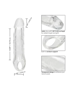 Image de l'Extension de Pénis CalExotics 14cm - Transparente et confortable pour une sensation maximale