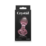 Image of the Pink Crystal Flower Glass Anal Plug by NS Novelties