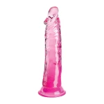 Realistic translucent pink dildo by Pipedream, King Cock Clear 8" model