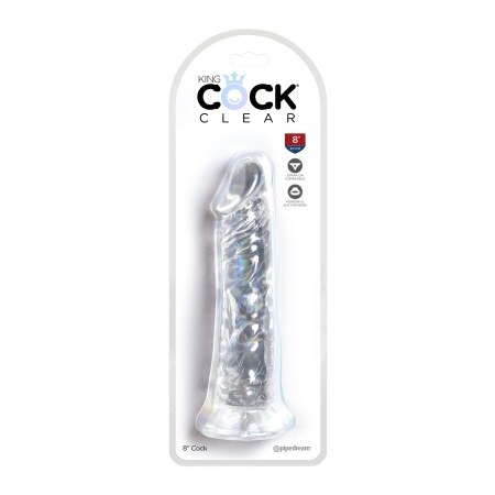 Pipedream King Cock Clear 8" Translucent Realistic Dildo Image