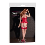 Cottelli LEGWEAR Calze con bretelle Elegance bianche e rosse