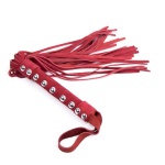 Rondone BDSM in pelle rossa con borchie 38 cm