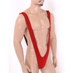 Man wearing the Red Strapless Bodysuit by Black Level