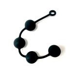 Chapelet de Perles Anales Silicone Brutus 40mm, jouet BDSM noir