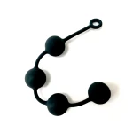 Brutus 40mm Silicone Anal Bead Rosary, black BDSM toy