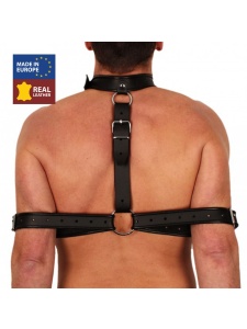 حزام ضبط النفس من الجلد الأحمر للعب المكثف BDSM