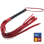 BDSM Whip Martinet Brins in Red Leather by The Red