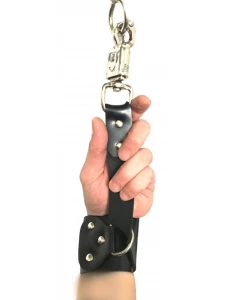 The Red anti-panic leather handcuffs for BDSM games