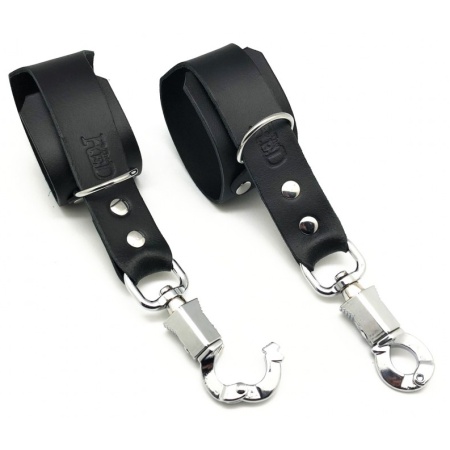 The Red anti-panic leather handcuffs for BDSM games