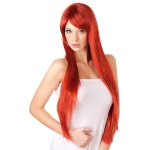 Woman wearing the Cottelli Long Red Wig Accessories