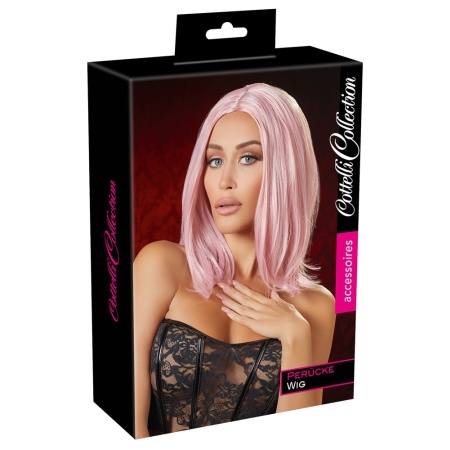 Image of the Trendy Pink Mi-Long Wig by Cottelli Accessories