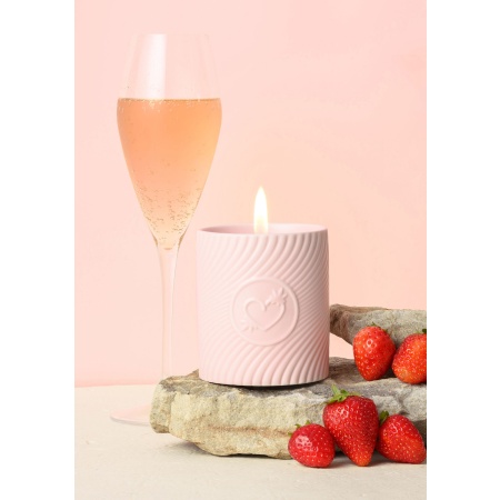 Sensual Massage Candle High On Love Strawberry and Champagne Fragrance