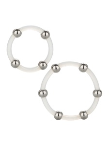 Steel Beaded Silicone Ring Set by CalExotics